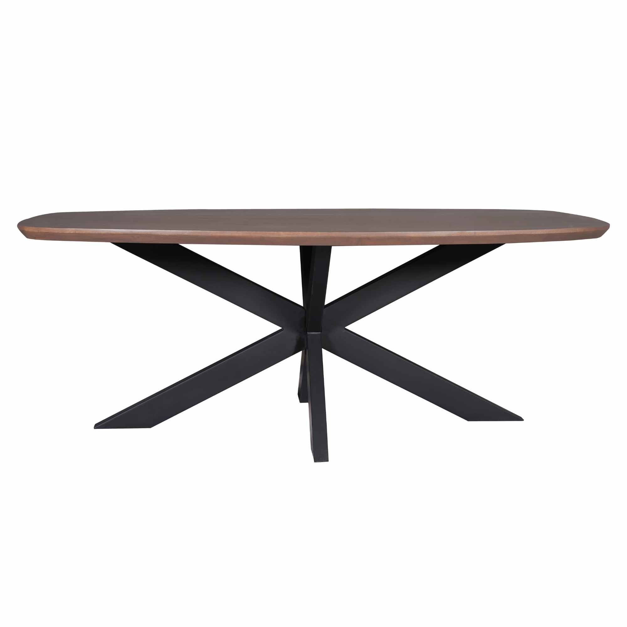 Eettafel Madison Walnoot | 280 cm | Deens Ovaal | Poot Zwart