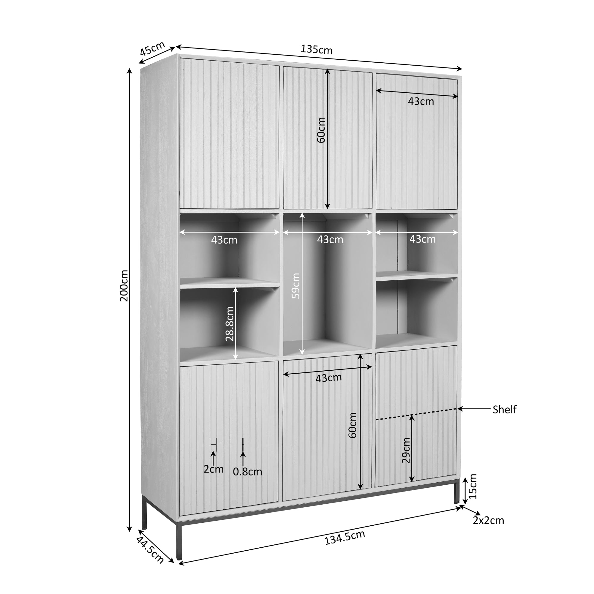 Vakkenkast Madison XL Bruin| 135 cm