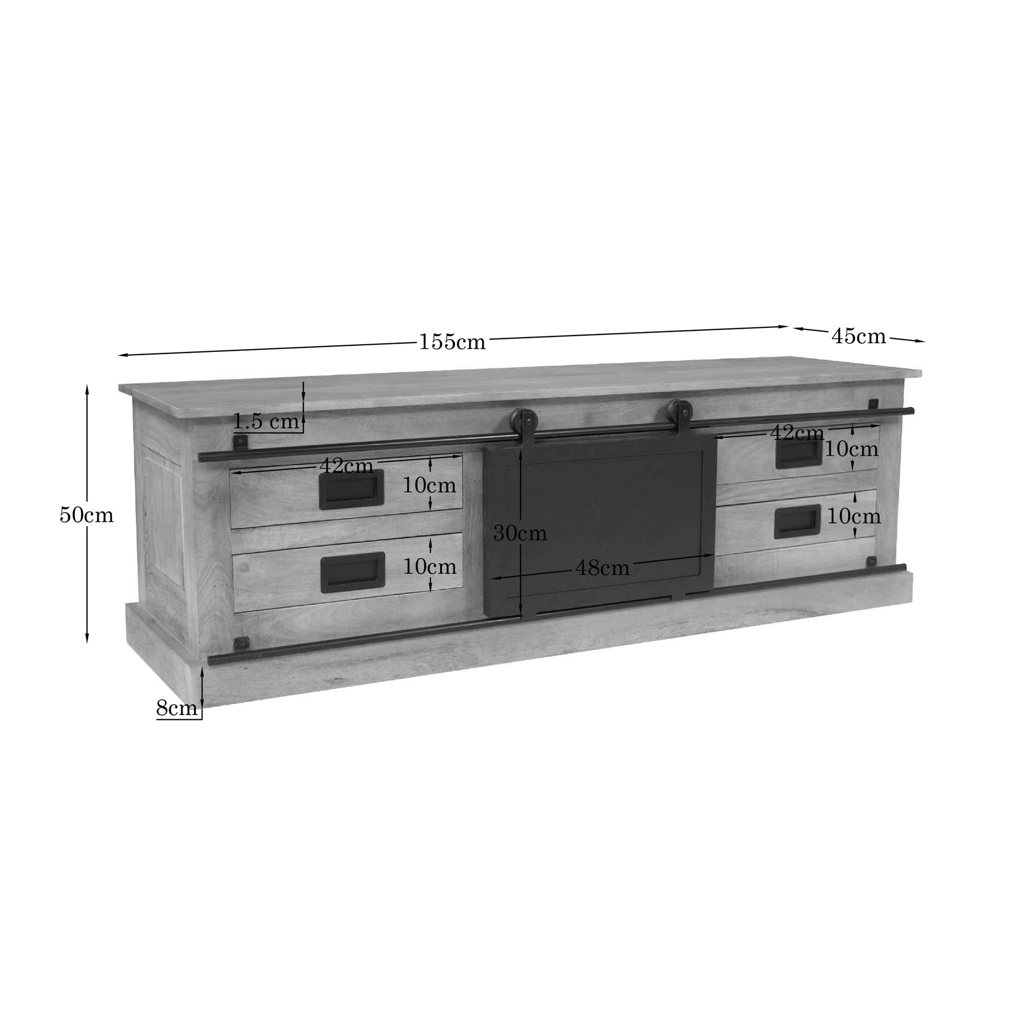 Tv meubel Fresno Naturel Mangohout 155 cm