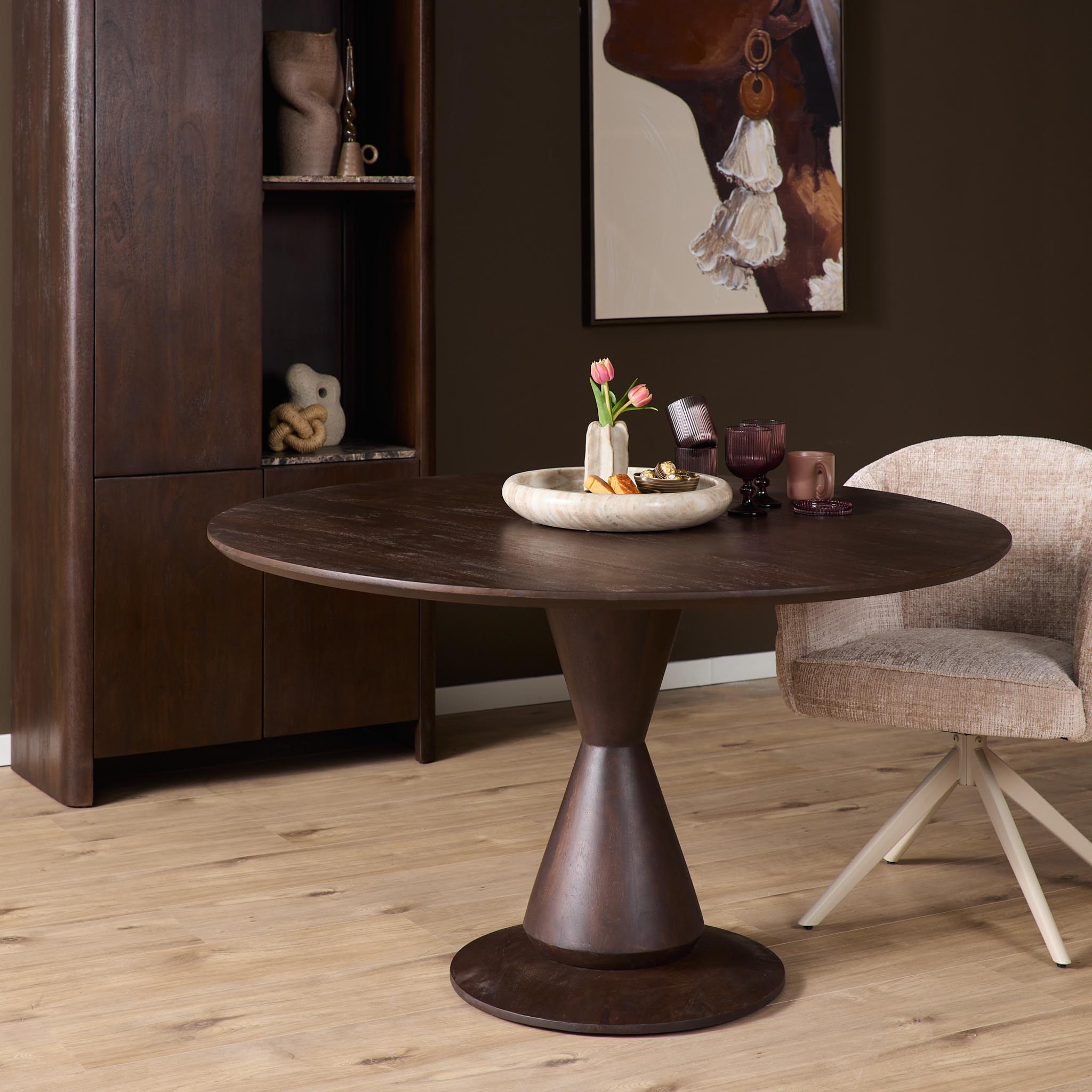 Ronde eettafel Lima Bruin Mangohout 150 cm
