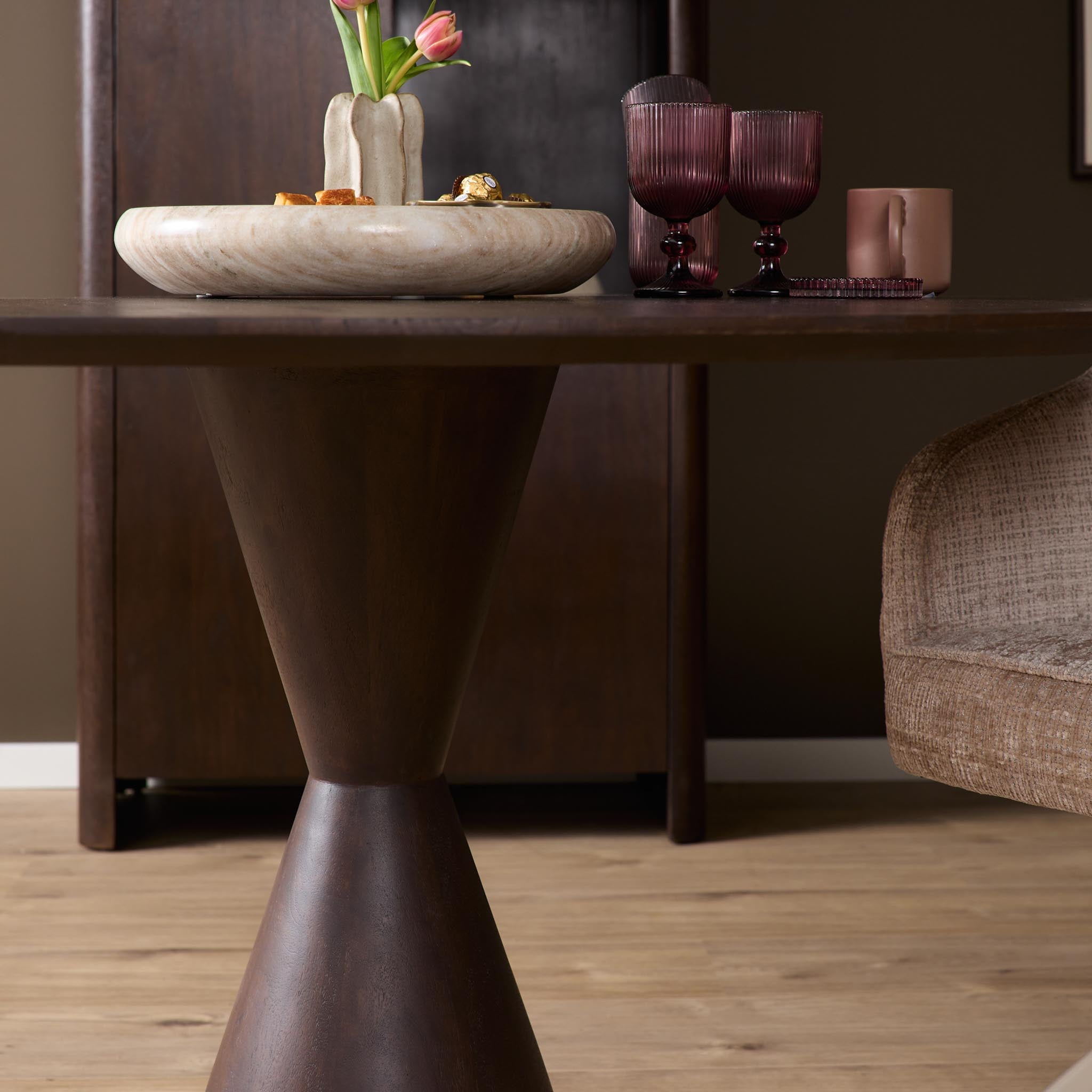 Ronde eettafel Lima Bruin Mangohout 150 cm
