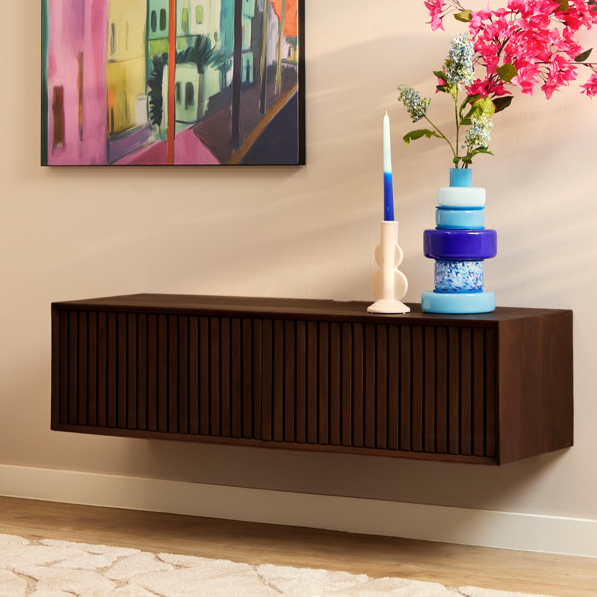 Zwevend tv meubel Madison Bruin | 120 cm