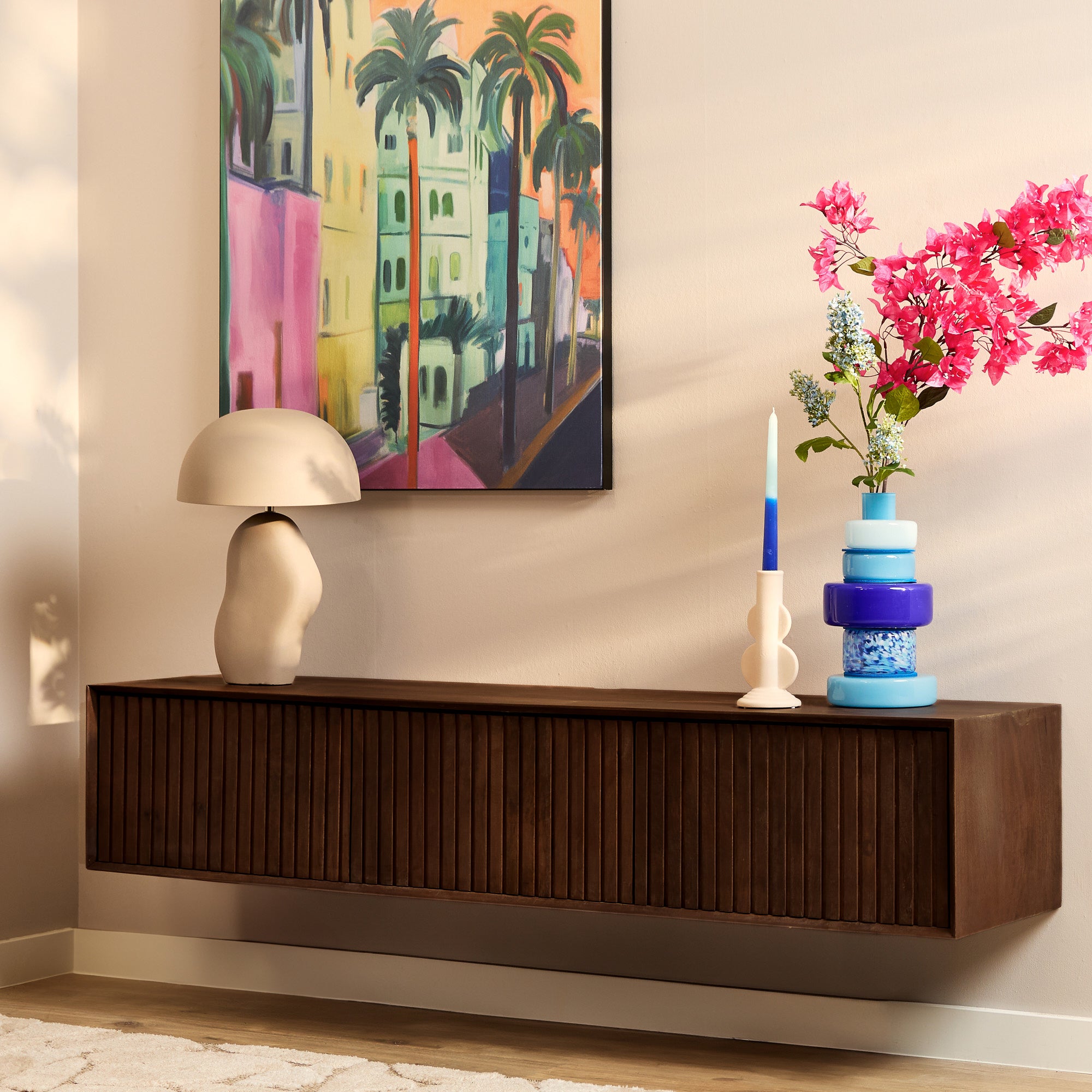 Zwevend tv meubel Madison Bruin | 160 cm