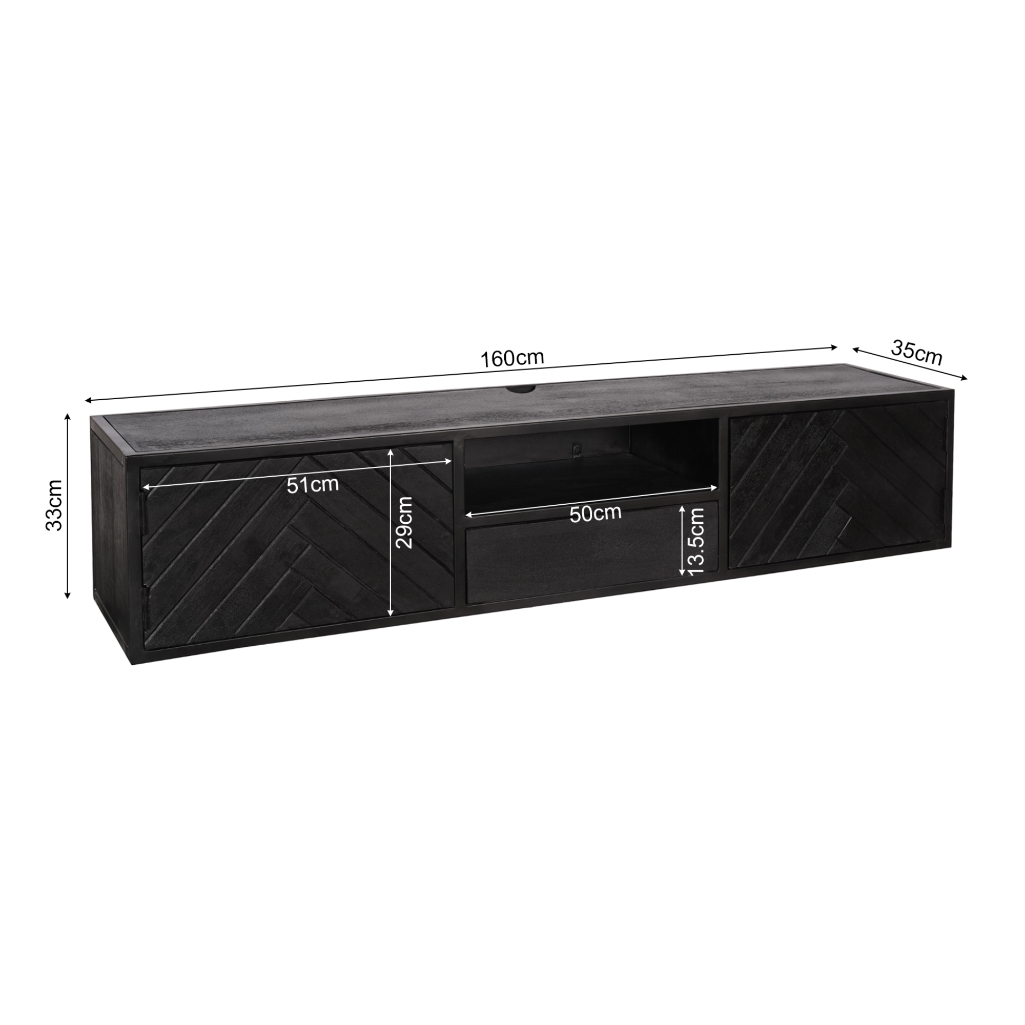 Zwevend tv meubel New York | 160 cm