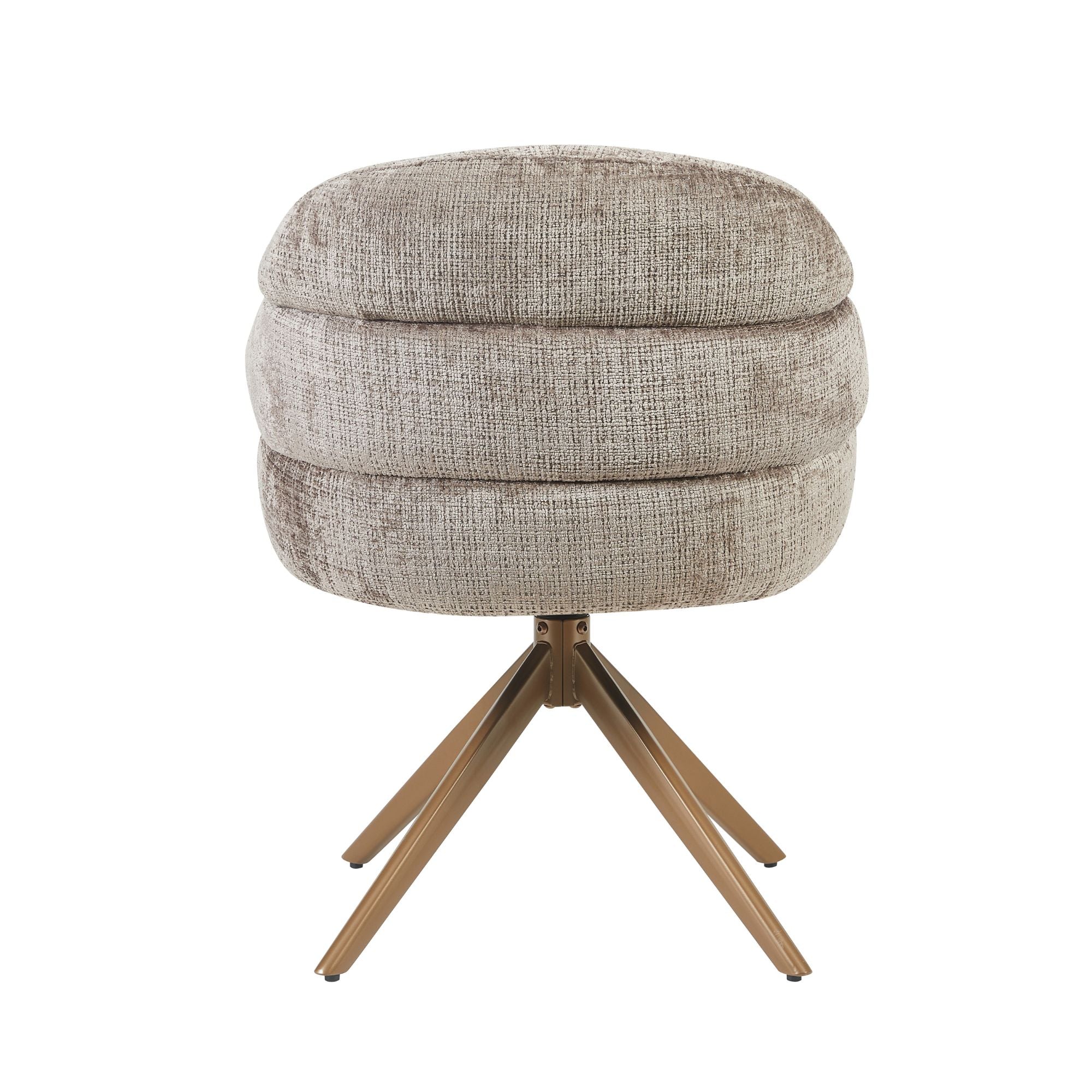 Eetkamerstoel Bella | Klei | Poot Brons | Met armleuning