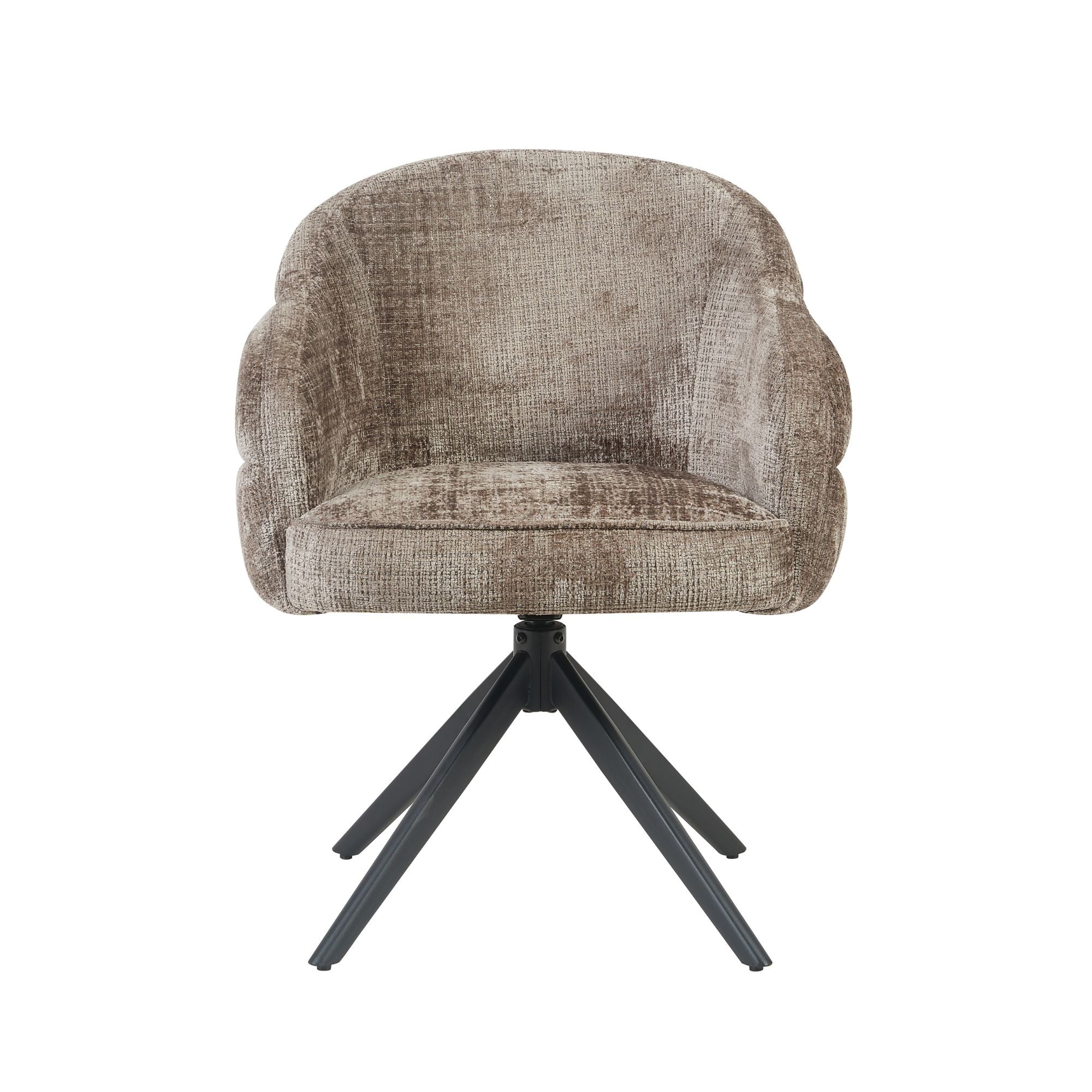 Eetkamerstoel Bella | Klei | Poot Zwart | Met armleuning