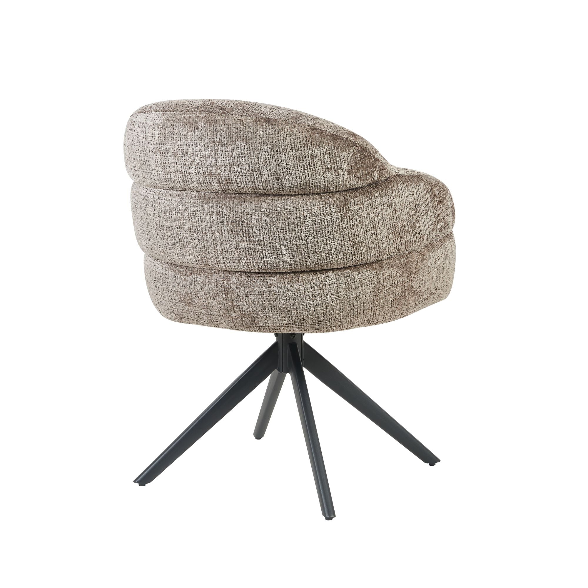 Eetkamerstoel Bella | Klei | Poot Zwart | Met armleuning