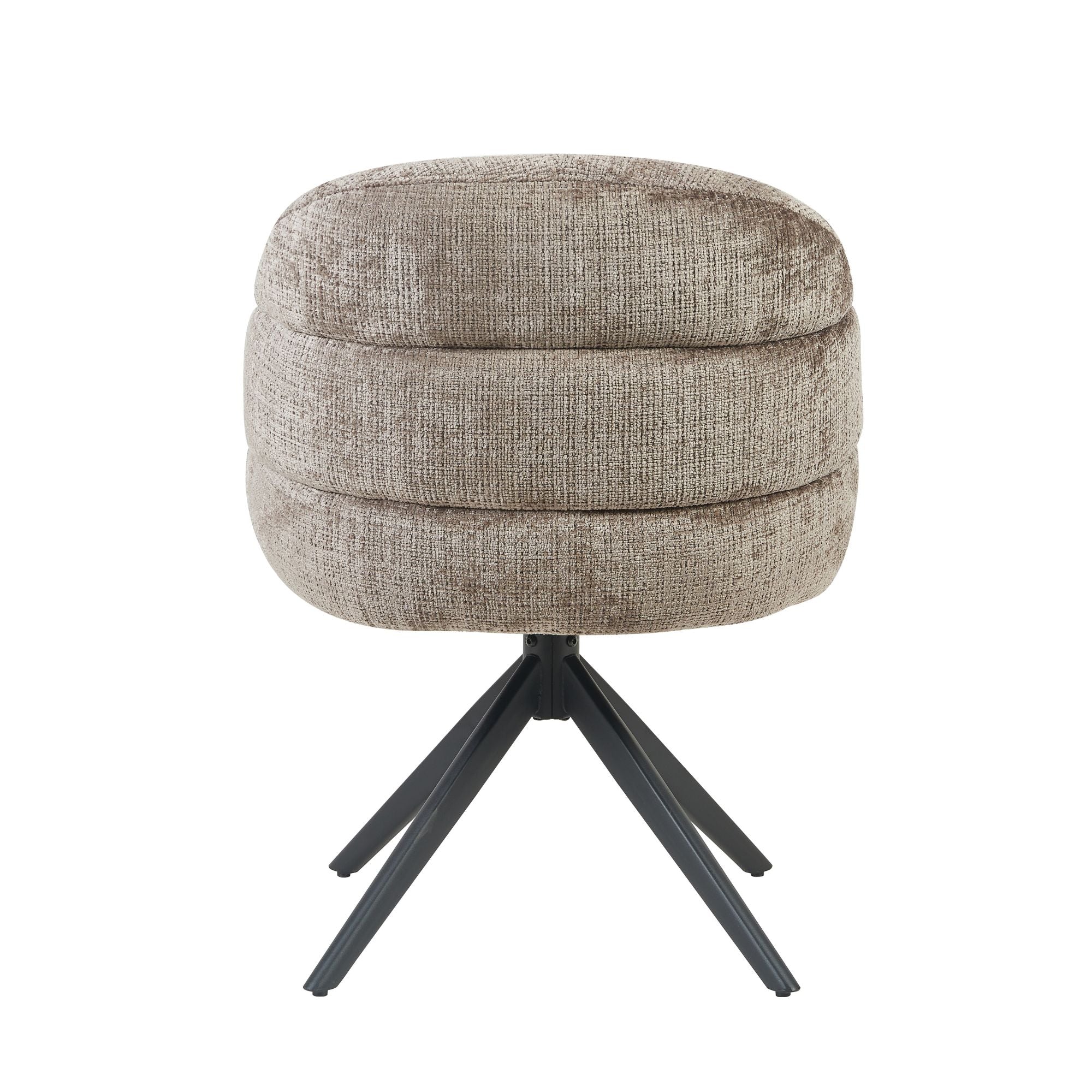 Eetkamerstoel Bella | Klei | Poot Zwart | Met armleuning